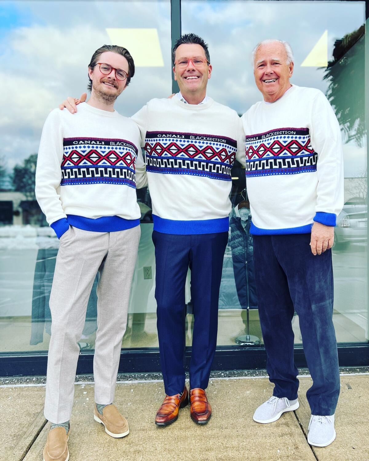 Mark Thomas Men's Apparel team — three menswear specialists at the Albany, NY showroom